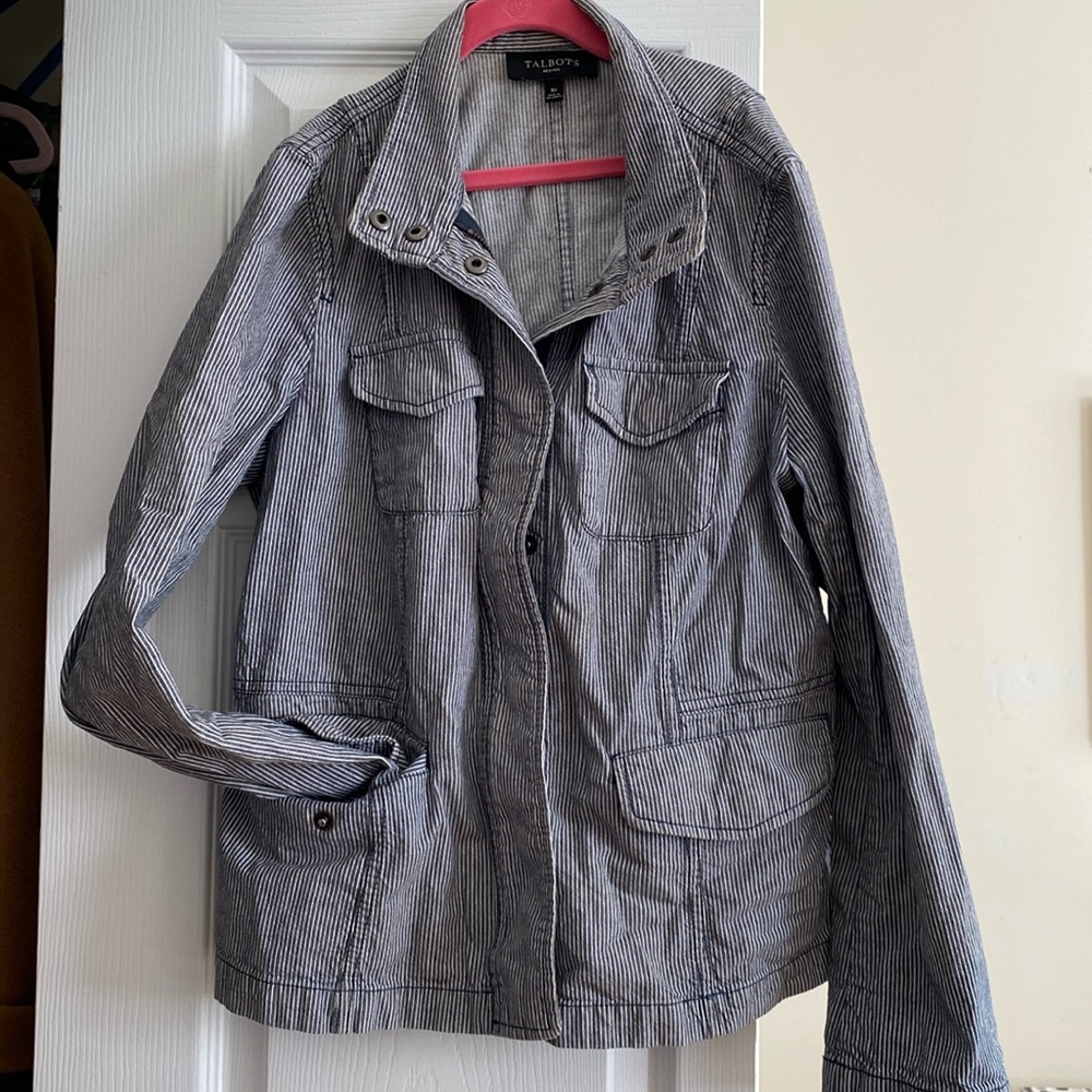 Talbot’s Stripped Denim Jacket